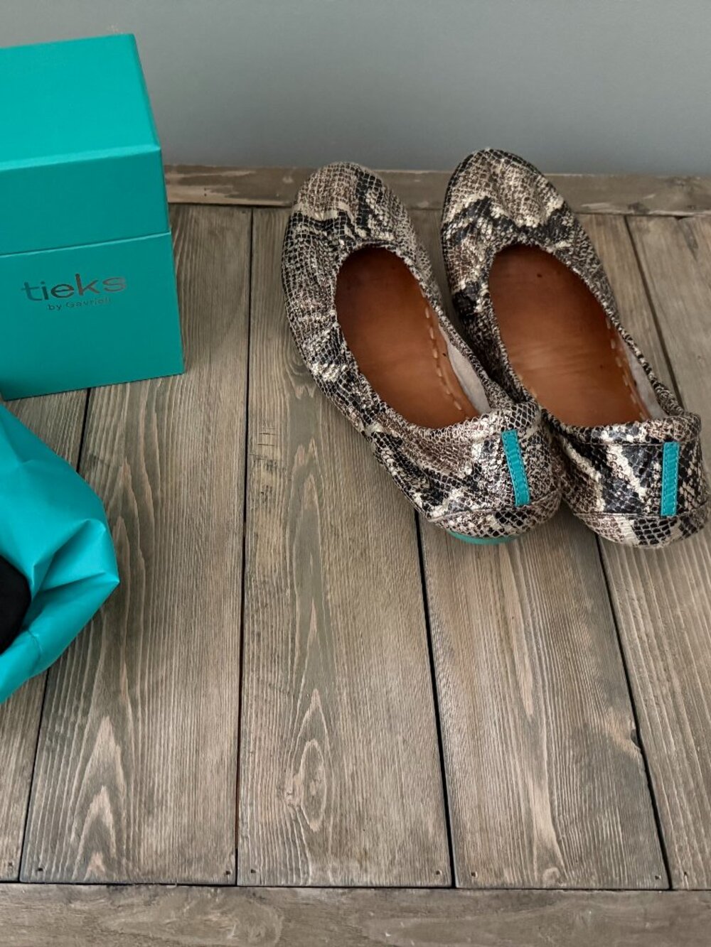 Tieks Copper Head Snake Size 9 with box